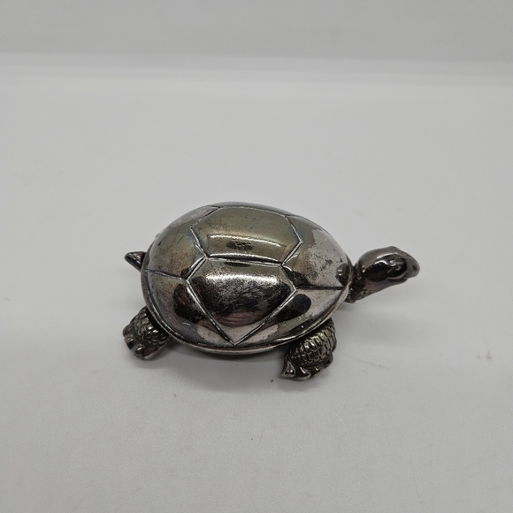 Reed & Barton silver plate turtle music box - Picture 1 of 5